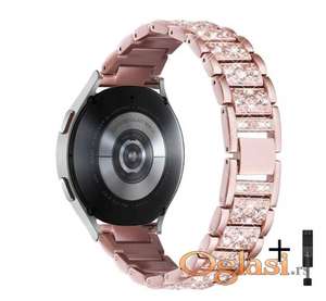 Samsung watch,Huawei watch metalna narukvica 20mm pink sitni cirkoni